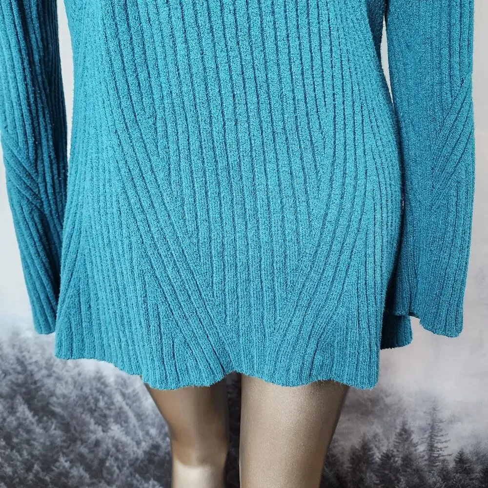 Cabi Deco V-Neck Knit Teal Cardigan | Women's Medium